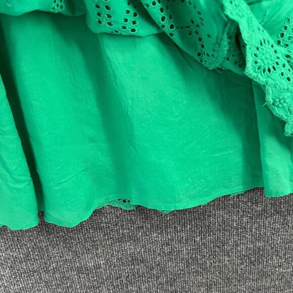 Sundance Maxi Dress Womens Large Green Eyelet Sleeveless Smocked Cottage Prairie - Picture 5 of 13